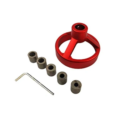 Image de Namvo Gabarit de Guide Foret Vertical Red, Accessoires 6/7/8/9/10 mm Positionneur Trou Poche goujonnage à Angle Droit pour perforateur menuiserie (Rond)