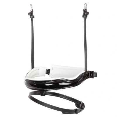 Image de BR Muserolle double laque de serrage anatomique Full Noir / Blanc
