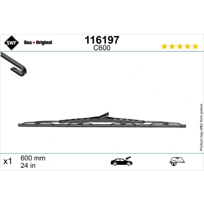 Image de Balai d&#039;essuie glace Swf 116197 600mm conventionnel 24Pouce RENAULT: SCENIC 2, TRAFIC 2 Kasten, 3