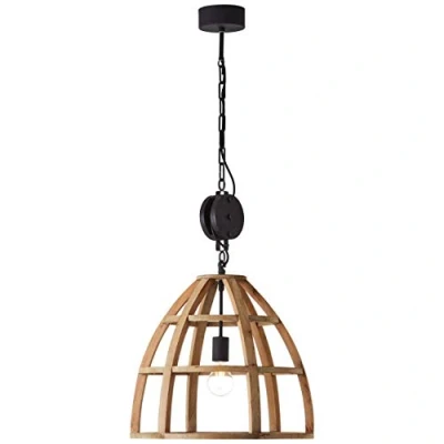 Image de BRILLIANT lampe Matrix Nature suspension 47cm bois antique/corindon noir 1x A60, E27, 60W, adapté aux lampes standard (non incluses) Échelle A ++ à E La chaîne peut être raccourcie