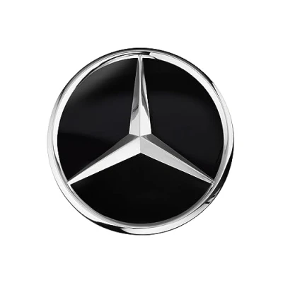 Image de Mercedes Benz Cache moyeux étoile en relief noir mat