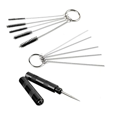 Image de SAGUD Kit d&#039;outils de Nettoyage pour Peinture aérographe, Brosse à air, Accessoire Pistolet pulvérisateur, Aiguille Lavage avec clé buse et brosses en Acier Inoxydable