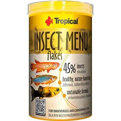 Image de Insect Menu Flakes 1000ml / 200g Aliment pour Poisson en Flocons à Base de 3 Insectes