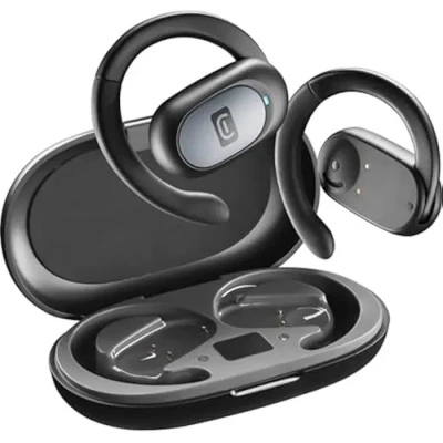 Image de Cellularline Oreillette Bluetooth Open Ear 54 Heures d&#039;autonomie Certifié IPX5 résistant à la Sueur et aux éclaboussures Bandeau Ajustable Noir