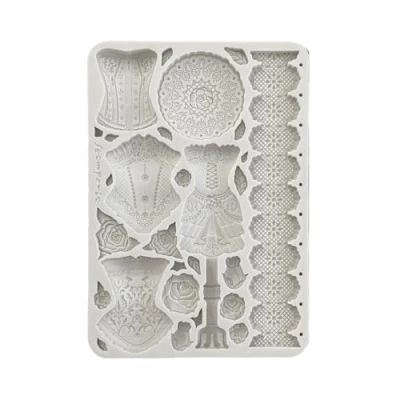 Image de Stamperia Moule en silicone A5 pour scrapbooking, bullet journaux et plus, non collant, convient l&#039;argile à séchage l&#039;air, la résine parfait l&#039;artisanat le cadeau (vieille