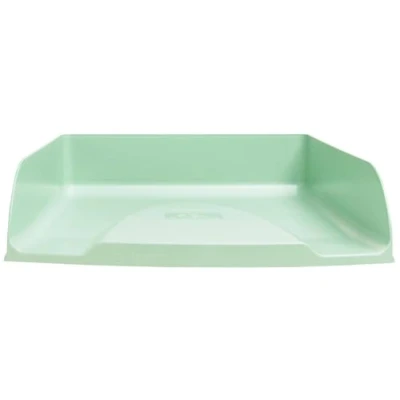Image de Exacompta Réf. 11180D Lot de 6 corbeilles à courrier Combo Styli Autentik pour documents au format A4+ dim 34 x 25 6,5 cm porte étiquette peut contenir 500 feuilles vert sauge