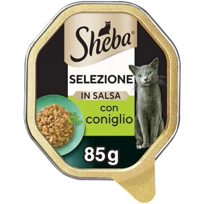 Image de Sheba Sélection en Sauce, Nourriture Humide complète pour Chats Adultes, goût Lapin, 22 bacs de 85 g