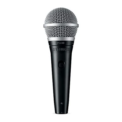 Image de Shure PGA48 Microphone Dynamique à Main pour Voix avec Configuration de Prise Son Cardioïde, Interrupteur Marche/Arrêt Discret, Câble Xlr 15 Pieds (Pga48 E)