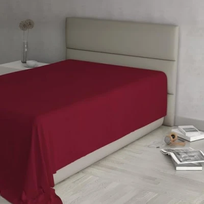 Image de Max Color Drap Housse 100% Coton, Couleur Unie, Bordeaux, 150 x 300 cm