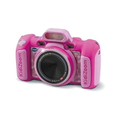 Image de VTech KidiZoom Duo FX Rose, Appareil Photo Numérique Enfant, Photo, Selfie, Vidéo, Écran Couleur, Studio BD, Filtres et Effets Rigolos, Cadeau Enfant de 4 Ans à 12 Contenu en Français
