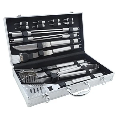 Image de CATTARA 13103 Lot de 18 ustensiles barbecue dans un coffret en aluminium