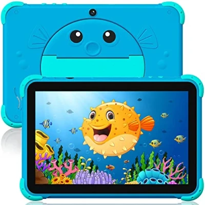 Image de Ascrecem Tablette pour Enfant 10 Pouces Android Enfants avec WiFi IPS Display,Double Caméra,2Go+32Go ROM,Quad Core,ContrôLe Parental,Tablette Tactile Educative Youtube Google Play (Bleu)