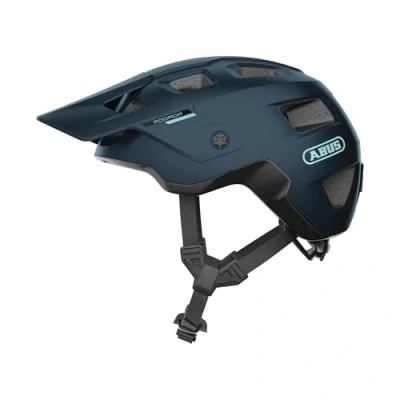 Image de ABUS MTB Helm MoDrop casque de vélo robuste avec une bonne ventilation pour les VTTistes ajustement individuel hommes et femmes bleu foncé mat, M