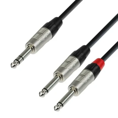 Image de Adam Hall Cables 4 STAR YVPP 0150 Câble Audio REAN Jack 6,35 mm stéréo vers 2 x mono 1,5 m