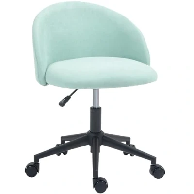 Image de Fauteuil de bureau HOMCOM rotative à 360 hauteur d&#039;assise réglable dossier incurvé pour vert