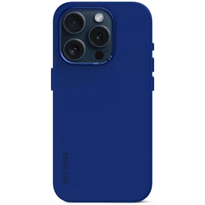 Image de DECODED Couverture arrière en Silicone Iphone 15 Pro Étui antibactérien Convient pour MagSafe Bleu