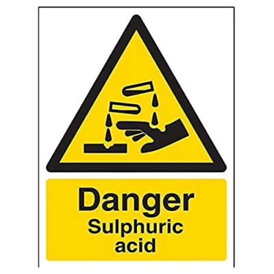 Image de vsafety 6 a038an r &quot;Danger Acide sulfurique Panneau Avertissement Substance chimique et, en plastique rigide, Portrait, 150 mm x 200 mm, noir/jaune
