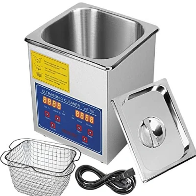 Image de VEVOR Nettoyeur à ultrasons Machine de nettoyage en acier inoxydable avec minuteur numérique chauffage pour usage domestique commercial (2 L)