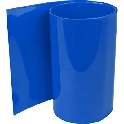 Image de ISOLATECH Gaine thermorétractable en PVC au mètre, bleu foncé, sans colle Dimension plate 50mm (Ø31,8mm) 1 mètre 2:1 isoler les Batteries 18650 non marquées (Ø31,8mm mètre)
