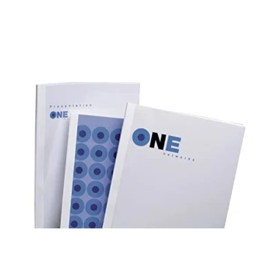 Image de GBC Réf. IB370021 Lot de 100 couvertures thermique reliures Recto PVC transparent / Verso brillant Blanc 3 mm A4
