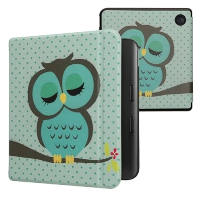 Image de kwmobile Étui Compatible avec Kobo Libra Colour Coque à Rabat magnétique Tablette eReader Similicuir Turquoise Marron Menthe glaciale