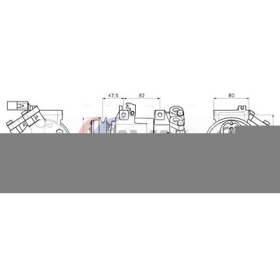 Image de AVA COOLING SYSTEMS MTAK295 compresseur De Climatisation DKS 15D 12V PAG 46 R134a avec huile PAG, embrayage magnétique, sans diode