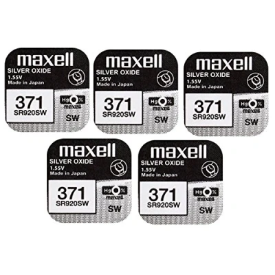 Image de 5 X Maxell 371 SR920SW 0% mercure Oxyde d&#039;argent Piles de montre [Lot 5]