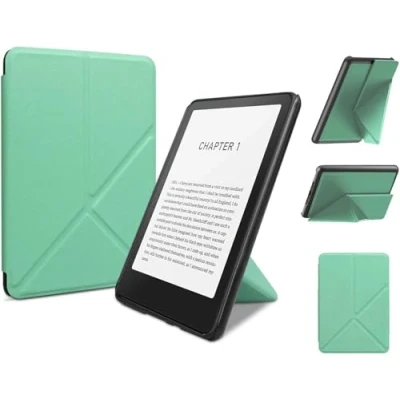Image de Etui Pliable pour Kindle Paperwhite 7 Pouces 12ème Gen 2024 et Colorsoft Signature Edition, Coque Mince légère en Cuir PU avec Auto Wake/Sleep &amp; Multi Viewing Angles (Vert)