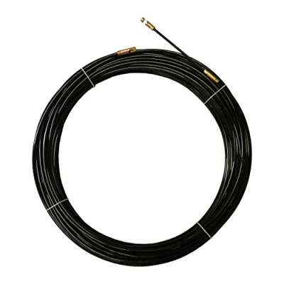 Image de Stak SYN4 010 Aiguille tire fils en nylon noir Ø 4 mm, 10 mètres, avec tête de guidage flexible et œillet démontables