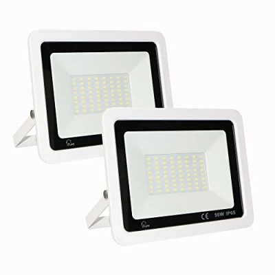 Image de Projecteur LED Exterieur 50W 2 Piéces,5000LM Spot Extérieur,Projecteur avec 72 LEDs Eclairage IP65 Etanche,6500K Blanc Froid Extérieur,Pour Jardin,Garage,Entrée【Blanc】