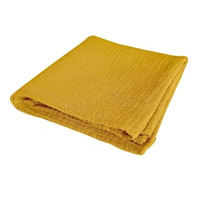 Image de Bébé Douceur, Drap Housse 100% Gaze de Coton 70 x 140 cm Moutarde