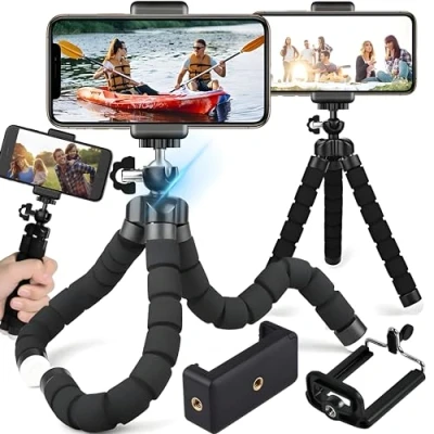 Image de Retoo trépied Flexible avec Clip Universel pour Smartphone, Appareil Photo, caméra d&#039;action, Octopus, Universel, Selfie Tripod, Monkey pod, Mini Support de téléphone Portable Samsung