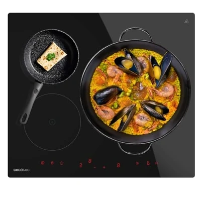 Image de Cecotec Plaque Induction Avec 3 Zones Bolero Squad I 3600. à induction, 1 Extra Large 32 cm, Contrôle Tactile, Keep Warm Garantit Aliments La Température Idéale, Kid Lock, Design élégant