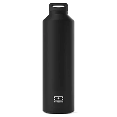 Image de MONBENTO Bouteille Isotherme MB Steel Onyx 500ml Gourde Inox Garde au Chaud/Froid Jusqu&#039;à 12h Sans Bpa Idéale Eau, Infusions, Thé, Café Noir