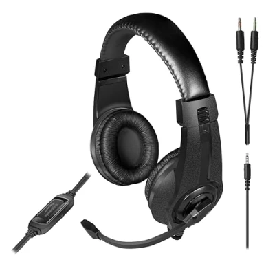 Image de Speedlink LEGATOS Casque de Jeu Filaire léger avec Microphone et télécommande Filaire, Compatible PC, PS5, PS4, Xbox, Switch, Jack 3,5 mm Adaptateur Y, Noir