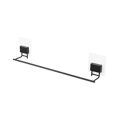 Image de Compactor Bestlock Black Magic Grand Porte Serviettes Mural, Montage Auto adhésif, supporte jusqu&#039;à 4 kg, Fer poudré antirouille, 48 x 6,5 10,5 cm, RAN10210
