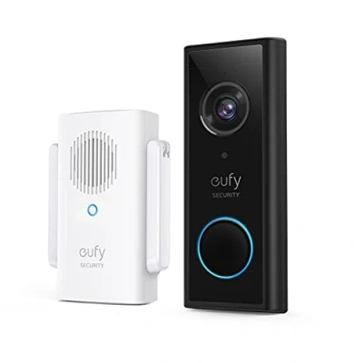 Image de eufy Security Sonnette sans Fil Extérieur Étanche avec Caméra et Batterie, Résolution HD 2K, Aucun Frais mensuel, IA intégrée pour la détection des Personnes, Son bidirectionnel, Installation Facile
