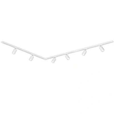 Image de BRILONER système de rail Rail, set complet, 6x GU10 spots orientables, forme L, lumineux pour plafond, spots, plafonnier, lampe spotlight, 3m, blanc