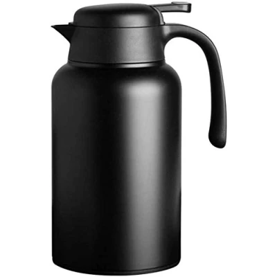 Image de Luvan Thermos, 2 l, Carafe Isotherme en Acier Inoxydable, Fonction Maintien au Chaud, Froid, 24 Heures (Noir)