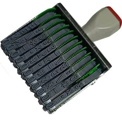 Image de zeng 11 Chiffres Numéro Tampon Bureau,Format d&#039;impression 67 x 7 mm en caoutchouc bandes 09 bureau numéroteur automatique Gris/Noir