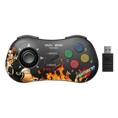 Image de 8Bitdo Manette Kyo Kusanagi Bluetooth Style SNK Neo Geo CD Compatible PC Windows, Android &amp; Mini