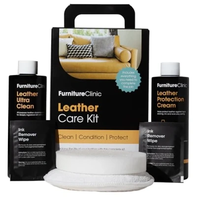 Image de Kit d’Entretien pour Meubles en Cuir Furniture Clinic de Nettoyage Premium Canapés &amp; Mobilier Nettoyant Conditionneur 250 ml Tous Types