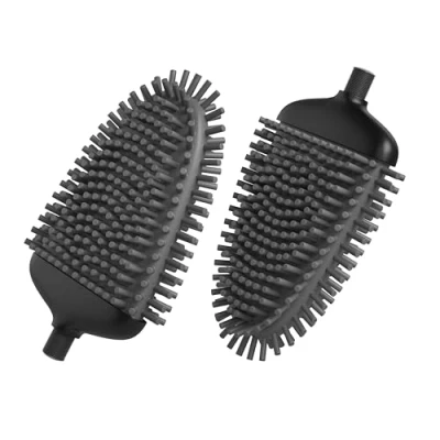 Image de SAVEGA Lot de 2 têtes brosse toilette rechange en silicone qualité supérieure sans poignée ni support Noir