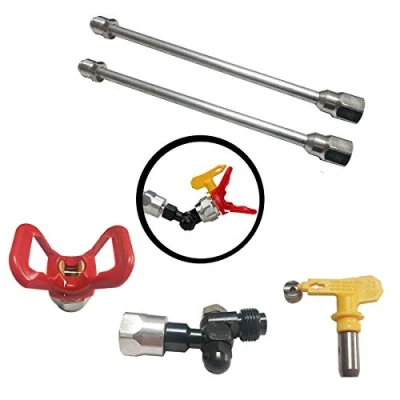 Image de Tige Extension 2 x 30 CM pour Pulvérisateur Airless Buse Rallonge Pistolet Peinture+Buse Siège+Buse+Tête universelle