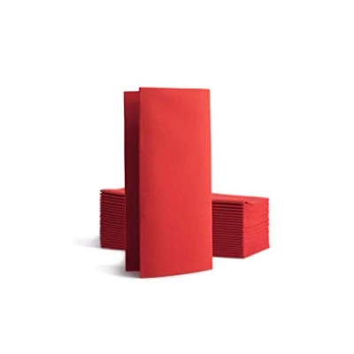 Image de Alvotex Chic Airlaid 50 Serviettes de Table jetables en Tissu 1/8 Rouge 39 x 40 cm