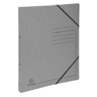 Image de Exacompta réf. 542555E Carton de 10 classeurs carte lustrée imprimée avec élastiques 2 anneaux ronds diam.15 mm Dos 20 Dimensions extér. 32 x 25 cm Format à classer A4 Coloris rouge