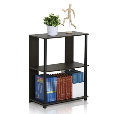 Image de Furinno Jaya Simple design Bibliothèque, Bois dense, Noyer/Noir, One Size