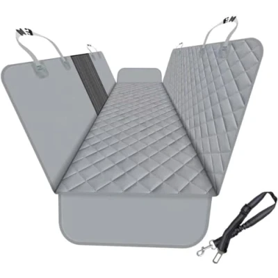 Image de GXT Housse de siège arrière pour Chien Voiture SUV et Camion avec fenêtres en Maille, matériau résistant aux Rayures imperméable, Version améliorée, Gris Clair (avec Laisse Chien)