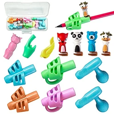 Image de Shao hua 13 Pcs Aide écriture, Grips pour Crayon, Guide Doigt Enfant, Poignées De Crayon L&#039;Écriture Des Enfants, Correction La Posture en 6 Étapes Adultes et Besoins Spéciaux