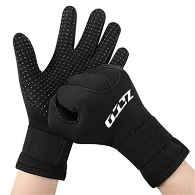Image de ZCCO Gants de plongée en néoprène 3 mm / 5 mm, Combinaison Thermique à Double Couche avec Poignet élastique et Particules résistance au dérapage (3mm, XXL)